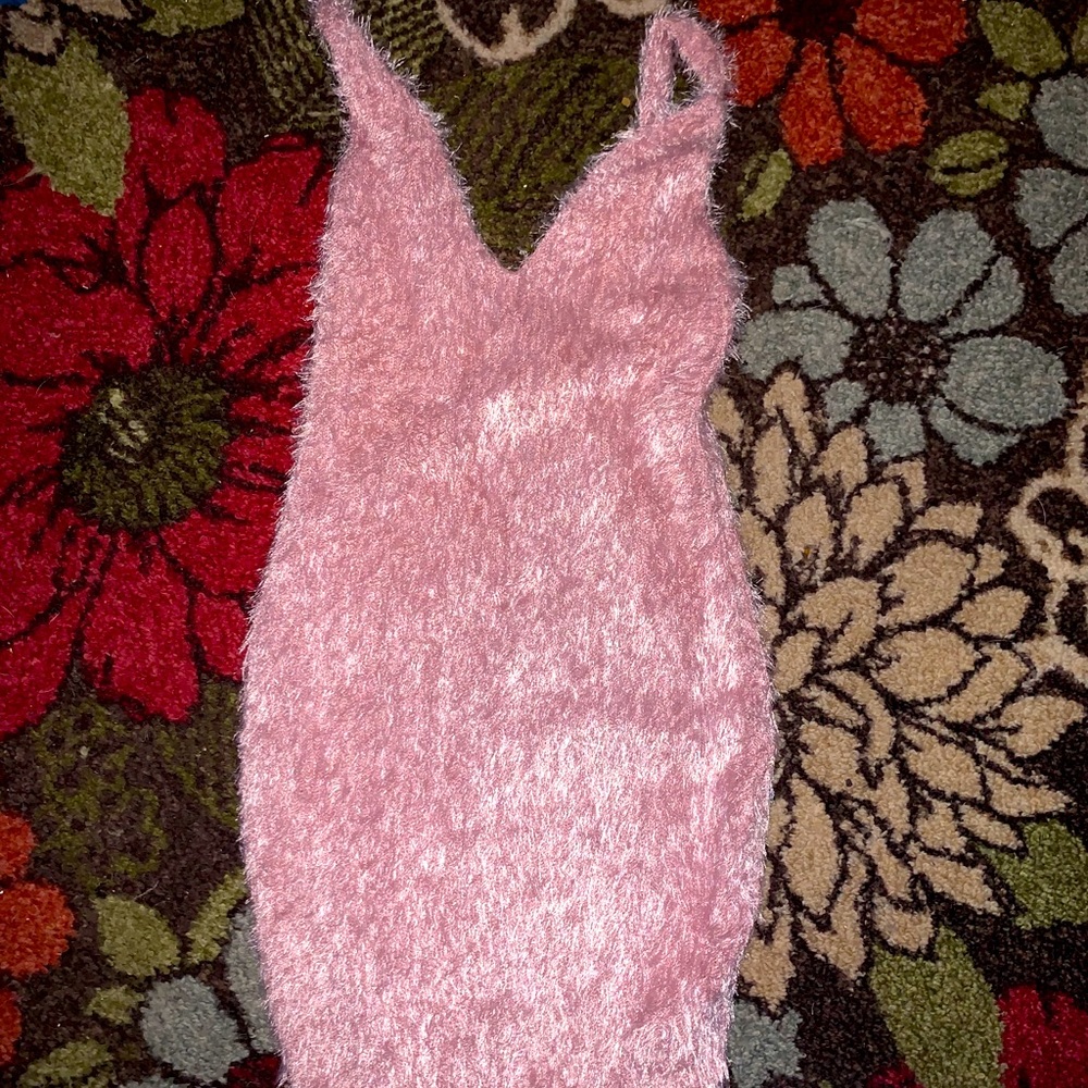 Fuzzy, pink Size Small Fashion Nova dress.